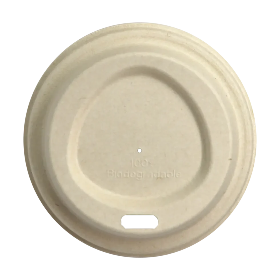 World Centric Fiber Lid for No Tree® 8 oz Hot Cups | No Added PFAS | Sip Lid