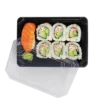 World Centric 7x5x2" Sushi Tray with Lid | Black Box with Clear PLA Lid Case of 300