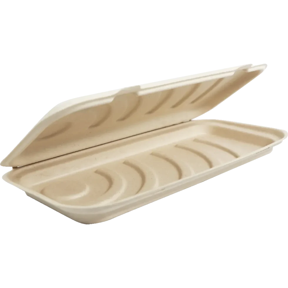 World Centric 13.5" x 6.5" Flatbread & Pizza Box | Natural Plant Fiber Case of 200