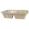 World Centric Half Size (112 oz) Compostable Two Compartment Catering Pan | PLA Lined Case of 200