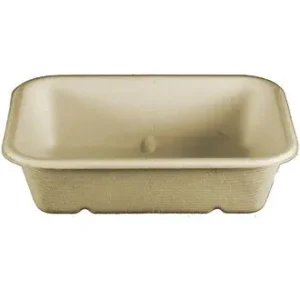 world Centric 6.5" x 5" Fiber Food Tray | Natural Plant Fiber | Compostable Case of 600